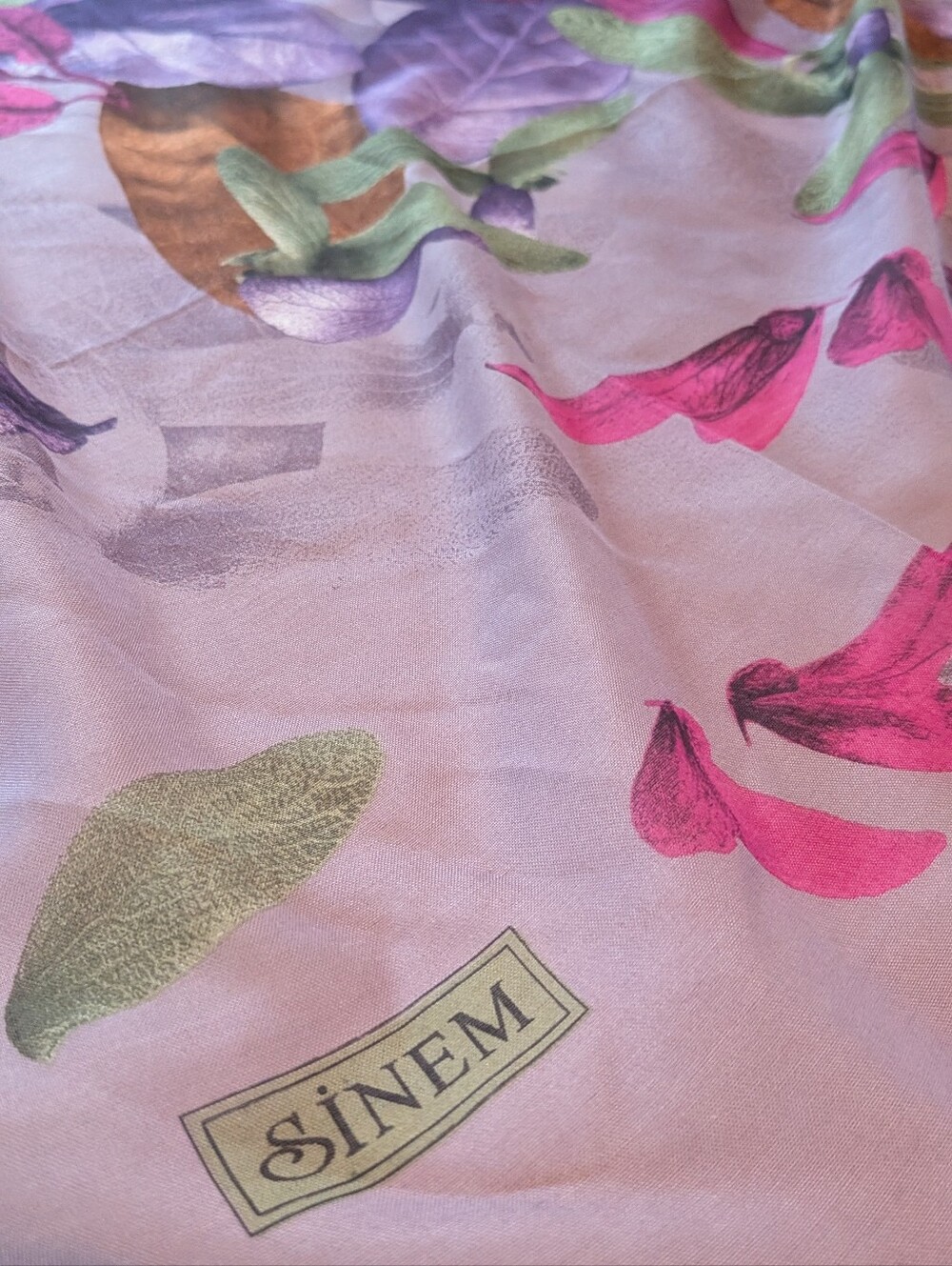 Sinem Floral Scarf in Pink with Multicolor Petals